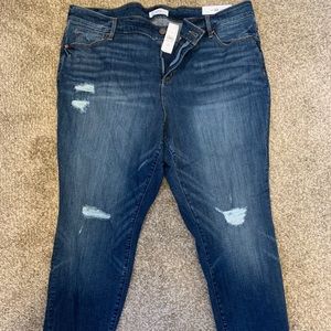 Loft high waisted skinny jeans (distressed)